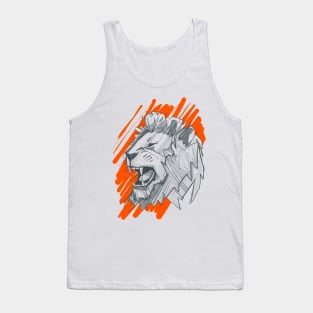 Lion face ink digital illustration Tank Top